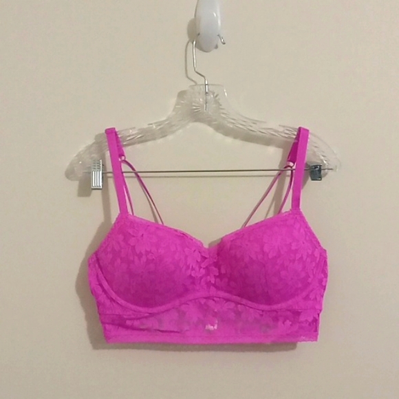 PINK Victoria's Secret Other - Victoria's Secret PINK Floral Lace Push-Up Bralette Size XL